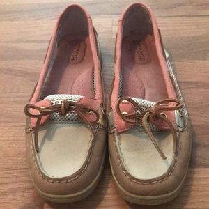 Pink and Gold Sperry Top Sider shoes size 8.5